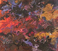 Abstract painting by Nancy Genn on exhibition at David Richard Gallery in New York, August 31 - October 12, 2023, 092523