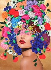 Floral painting by Sally K available from Morton Contemporary in Philadelphia, Pennsylvania, September 2023, 090823