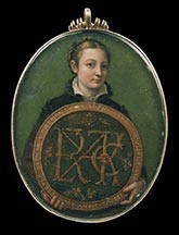 Portrait of a woman on locket on exhibition at Museum of Fine Arts in Boston, September 9 - January 7, 2024, 082723
