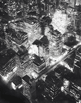 New York at Night photograph by Berenice Abbott available from Danziger Gallery in Santa Monica, CA, November 2024, 110123