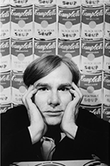 Photograph of Andy Warhol by Duane Michals available from DC Moore Gallery in New York, February 2024, 111423