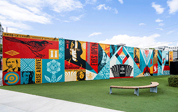 Mural by Shepard Fairey at Wynwood Walls in Miami, 102223