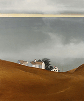 Landscape painting by Michael Gregory on exhibition at Berggruen Gallery in San Francisco, January 11 - February 29, 2024, 010524