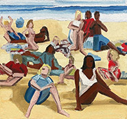 Beach painting by Faris McReynolds on exhibition at Tracey Morgan Gallery in Asheville, NC, June 14 - July 27, 2024, 062724