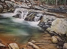 Creek painting by Jenean Hornbuckle available from Mountain Made Gallery in Asheville, NC, 062724