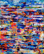 Abstract painting by Patricia Aaron on exhibition at Space Gallery in Denver, May 24 - June 29, 2024, 060424
