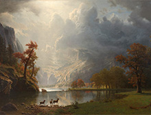 Landscape painting by Albert_Bierstadt on exhibition at Crystal Bridges in Bentonville, Arkansas, September 14 - January 27, 2025, 091324