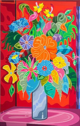 Floral painting by Erik Parker on exhibition at Berry Campbell in New York, June 27 - August 16, 2024, 063024
