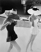 Swimssuits 1955, Black and white photograph by Henry Clarke on exhibition Staley Wise Gallery in New York, June 14 - August 16, 2024, 070324