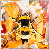 Bee painting by Anu Redway available from New Towne Gallery in Millersburg, Ohio, December 2024, 121324