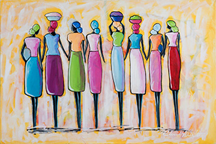 Painting by Belina Wright on display at the Haitian Heritage Museum in Miami, 112024