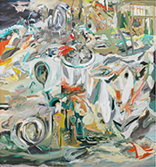 Abstract painting by Cecily Brown on exhibition at Paula Cooper Gallery in New York, October 24 - December 7, 2024, 102724