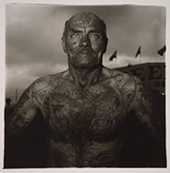 Tattooed Man at a Carnival, photograph by Diane Arbus on exhibition at Spencer Museum of Art in Lawrence, KS, July 12 - December 15, 2024, 111924