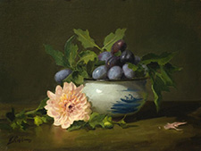 Still life painting by Elizabeth Robbins available from Highlands Art Gallery in Lambertville, New Jersey, December 2024, 121324