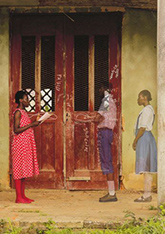 Painting by Gosette Lubondo on exhibition in Narrative Wisdom and African Arts at Saint Louis Art Museum in St. Louis, MO, October 19 - February 16, 2025, 052124