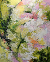 Floral painting by Jennifer Esser available from Quirk Gallery in Charlottesville, Virginia, December 2024, 120124