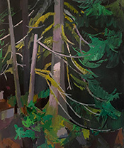 Tree painting by Kimberly Trowbridge on exhibition at J. Rinehart Gallery in Seattle, November 26 - December 21, 2024, 112424