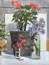 Floral painting by Richard Crozier available from Les Yeux du Monde in Charlottesville, Virginia, December 2024, 120124