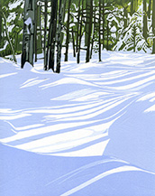 Linocut print by Sherrie York on exhibition at Korologos Gallery, Basalt, Colorado, November 23 - January 1, 2025, 112524