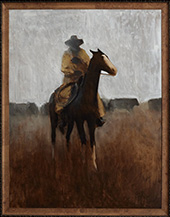 Cowboy on horseback painting by Tyler Murphy available from KKFA - Fine Art for Interiors in Billings, MT, December 2024, 121724