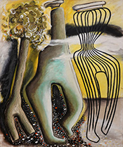 Surrealist painting by Dusti Bonge on exhibition at Hollis Taggart gallery in New York, January 9 - March 15, 2025, 122724