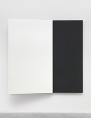 Black and white painting by Ellsworth Kelly on exhibition at Matthew Marks Gallery in Chelsea district of New York, through January 25, 2025, 122724