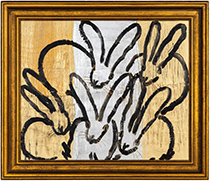 Rabbit painting by Hunt Slonem on exhibition at Cheryl Hazan Gallery in Tribeca New York, December 12 - January 31, 2025, 122724