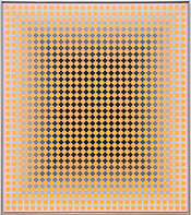 Op art by Julian Stanczak on exhibition at Diane Rosenstein Gallery in Los Angeles, CA, February 19 - March 29, 2025, 022125