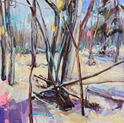 Landscape painting of trees by Julie Himel available from Stremmel Gallery in Reno, Nevada, 010125