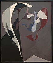 Painting by Lorser Feitelson on exhibition at Louis Stern Fine Arts in Los Angeles, January 25 - March 8, 2025, 020425