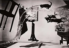 B&W photograph by Philippe Halsman, Dali Atomicus on exhibition at David Owsley Museum of Art in Muncie, Indiana, February 20 - May 23, 2025, 031425