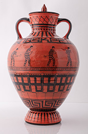 Pottery vase by Robert Lugo on exhibition at Princeton University Art Museum in New Jersey, February 15 - July 6, 2025, 020625