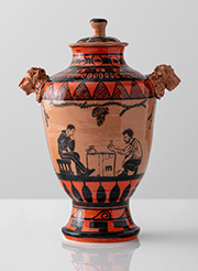 Pottery vase by Robert Lugo on exhibition at Princeton University Art Museum in New Jersey, February 15 - July 6, 2025, 022625