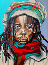 Portrait by Romeo Robinson on exhibition at Nicole Longnecker Gallery in Houston, Texas, January 29 - March 30, 2025, 020125