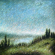 Abstract landscape painting by Sheri Paisley on exhibition at Foster/White Gallery in Seattle, WA, March 6 - 22, 2025, 030625