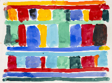 Gouache on paper by Stanley Whitney available from Leslie Sacks Gallery in Santa Monica, CA, December 2024, 010625