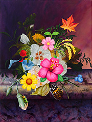 Still life painting by Takura Suzuki on exhibition at The Hole Gallery in Bowery district of New York, February 27 - March 30, 2025, 031425