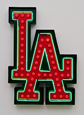 Neon artwork by Awol Erizku on exhibition at Sean Kelly Gallery in Los Angeles, CA, May 16 - July 3, 2025, 060225