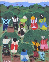 Outsider artwork painting by Bernice Sims available from Marcia Weber Art Objects in Wetumpka, AL, May, 2025, 051625