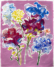 Floral painting by Carly Allen Martin on exhibition at Laura Rathe Fine Art in Houston, Texas, June 22 - August 4, 2025, 071725