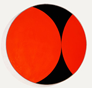 Round painting by Leon Polk Smith on exhibition at Krakow Witkin Gallery in Boston, Sept 13 - October 18, 2025, 081025