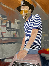 Painting of Hunter S. Thompson by Liz Markus on exhibition at HEXTON Gallery in Aspen, Colorado, July 14 - September 30, 2025, 071725