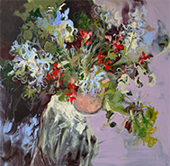 Floral painting by Marcy Vreeland on exhibition at Anne Irwin Fine Art in Atlanta, Georgia, July 11 - August 4, 2025, 072125