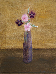 Flower bouquet, mixed media by Morris Graves on exhibition at Woodside Braseth Gallery in Seattle, WA, July 26 - August 31, 2025, 080325