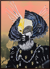 Portrait artwork by Raphael Barontini on exhibition at Mariane Ibrahim Gallery in Chicago, June 6 - August 23, 2025, 080225