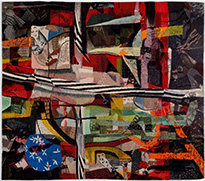 Tapestrie by Sanford Biggers on exhibition at David Castillo Gallery in Miami, Florida, March 20 - May 24, 2025, 051425