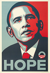 Print by Shepard Fairey, Hope, Obama portrait for sale at Heritage Auction Galleries in Dallas, TX, 080325