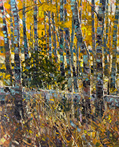 Fall colors a painting by Silas Thompson on exhibition at Gallery Wild in Jackson, Wyoming, June 12 - 22, 2025, 052825