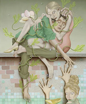 Painting by Wendell Gladstone on exhibition at Nazarian Curcio in Los Angeles, CA, May 24 - June 28, 2025, 053125