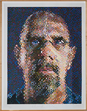 Self portrait by Chuck Close on exhibition at Wexler Gallery in Philadelphia, PA, through September 12, 2025, 090225